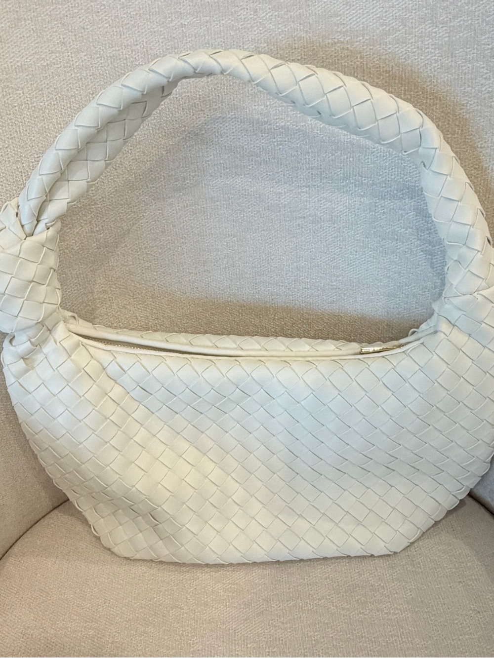 a new day White Braided Hobo Shoulder Bag